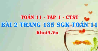 Bài 2 trang 135 SGK Toán 11 Tập 1 Chân trời sáng tạo